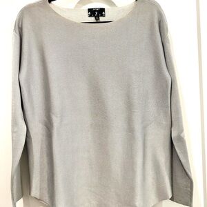 424 Fifth Lord &Taylor silver metallic knit oversized size SP small petite